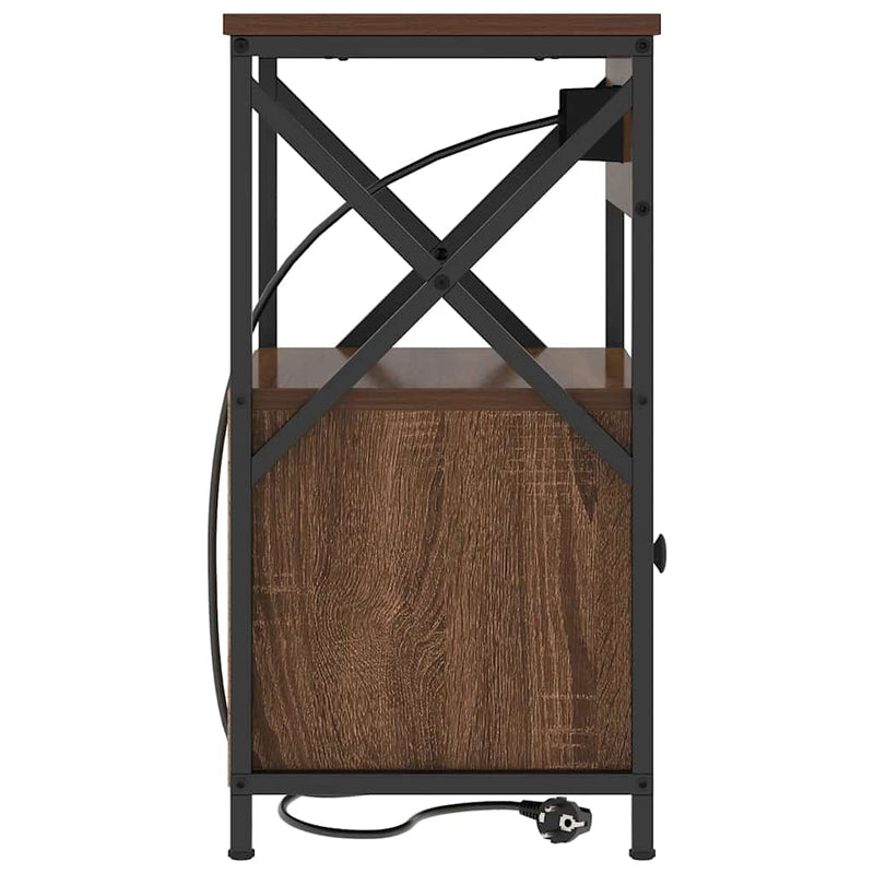 vidaXL Éjjeliszekrény 2 pcs barna tölgy 40 x 31 x 60 cm Faanyag