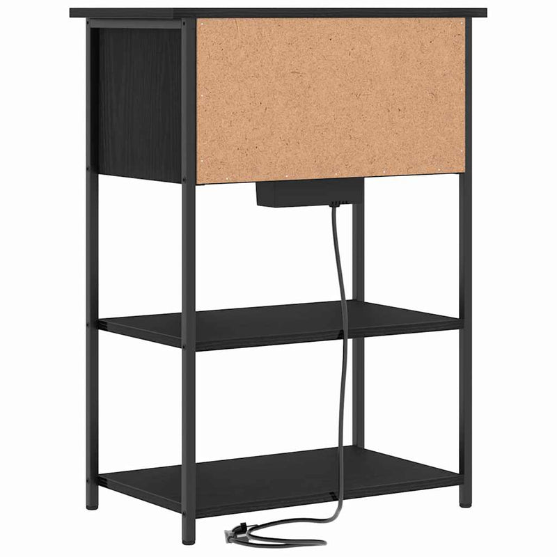vidaXL Éjjeliszekrény Musta tammi 55 x 31 x 76 cm Faanyag