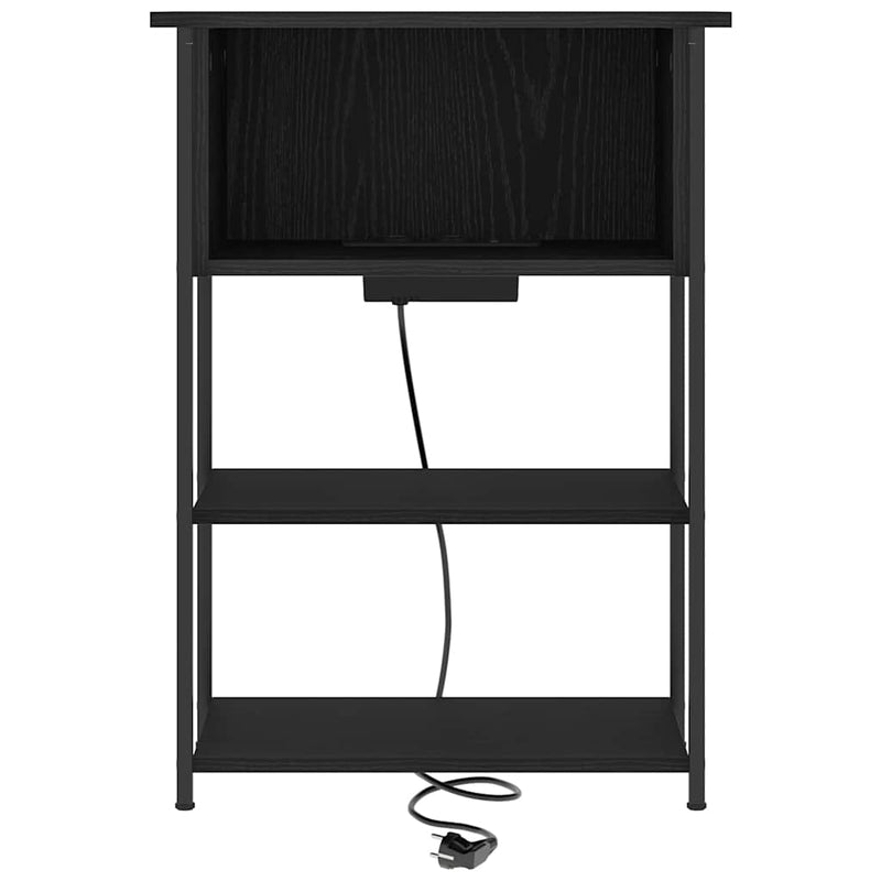 vidaXL Éjjeliszekrény Musta tammi 55 x 31 x 76 cm Faanyag