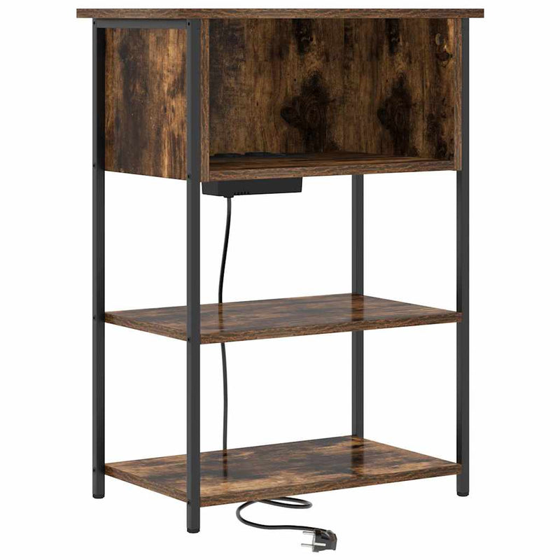 vidaXL Éjjeliszekrény Füstölt tölgy 55 x 31 x 76 cm Faanyag