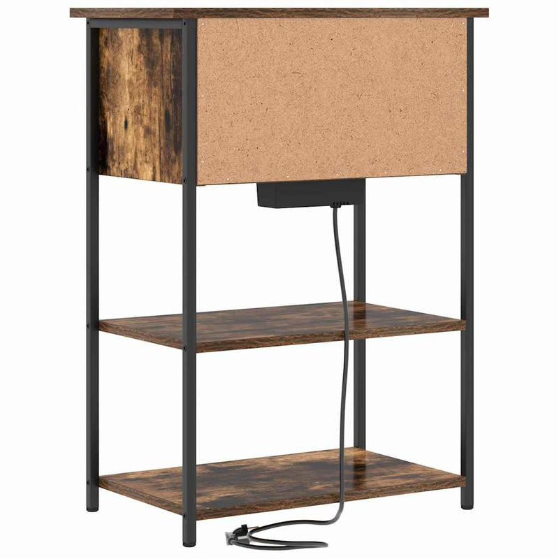 vidaXL Éjjeliszekrény Füstölt tölgy 55 x 31 x 76 cm Faanyag