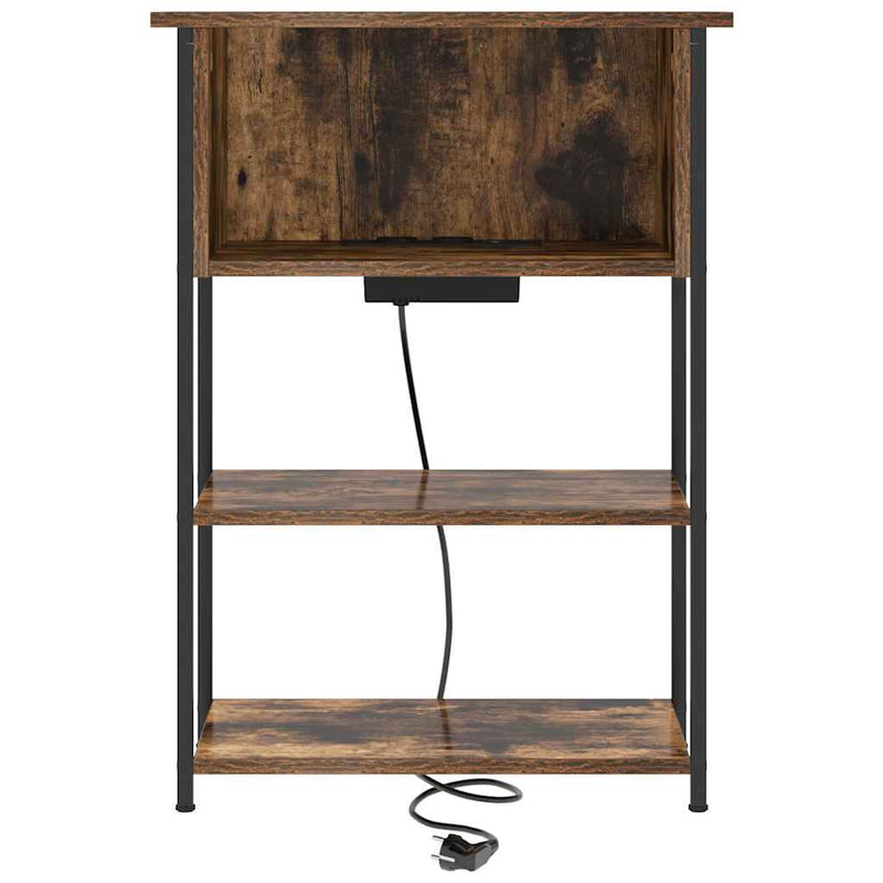 vidaXL Éjjeliszekrény Füstölt tölgy 55 x 31 x 76 cm Faanyag