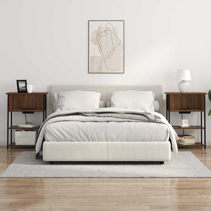 vidaXL Éjjeliszekrény barna tölgy 55 x 31 x 76 cm Faanyag