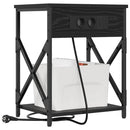 vidaXL Éjjeliszekrény Töltőállomással Musta tammi 41 x 31 x 51 cm