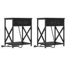vidaXL Éjjeliszekrény 2 pcs Fekete tölgy 41 x 31 x 51 cm Faanyag