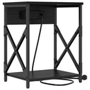 vidaXL Éjjeliszekrény 2 pcs Fekete tölgy 41 x 31 x 51 cm Faanyag