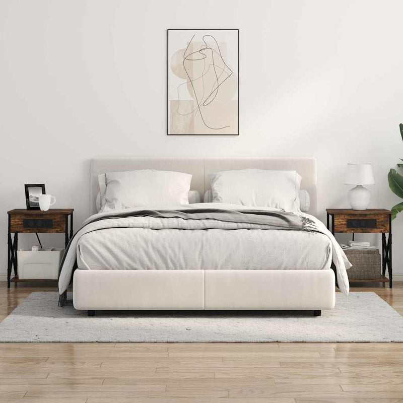 vidaXL Éjjeliszekrény Töltőállomással Füstölt tölgy 41 x 31 x 51 cm