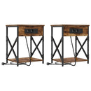 vidaXL Éjjeliszekrény 2 pcs Füstölt tölgy 41 x 31 x 51 cm Faanyag
