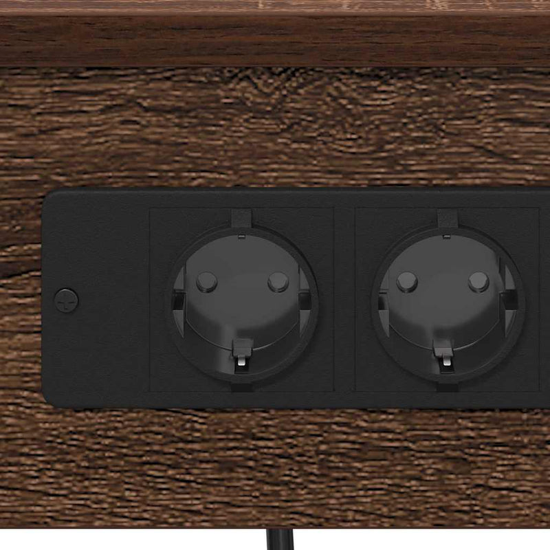 vidaXL Éjjeliszekrény Töltőállomással 2 pcs barna tölgy