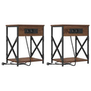vidaXL Éjjeliszekrény 2 pcs Barna Tölgy 41 x 31 x 51 cm Faanyag