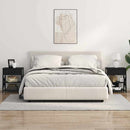 vidaXL Éjjeliszekrény Töltőállomással polcokkal Musta tammi Faanyag