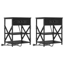 vidaXL Éjjeliszekrény 2 pcs Fekete tölgy 41 x 31 x 51 cm Faanyag