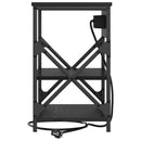 vidaXL Éjjeliszekrény Töltőállomással polcokkal Musta tammi Faanyag