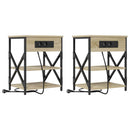 vidaXL Éjjeliszekrény 2 pcs Sonoma tölgy 41 x 31 x 51 cm Faanyag