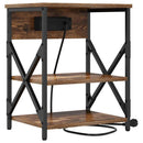 vidaXL Éjjeliszekrény Töltőállomással polcokkal Füstölt tölgy Faanyag