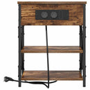 vidaXL Éjjeliszekrény Töltőállomással polcokkal Füstölt tölgy Faanyag