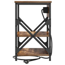 vidaXL Éjjeliszekrény Töltőállomással polcokkal Füstölt tölgy Faanyag