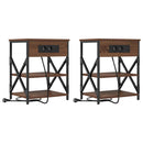vidaXL Éjjeliszekrény 2 pcs Barna Tölgy 41 x 31 x 51 cm Faanyag