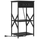 vidaXL Éjjeliszekrény polcokkal Fekete tölgy 41 x 31 x 76 cm Faanyag