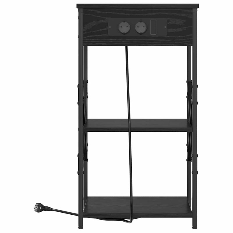 vidaXL Éjjeliszekrény polcokkal Musta tammi 41 x 31 x 76 cm Faanyag