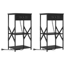 vidaXL Éjjeliszekrény 2 pcs Fekete tölgy 41 x 31 x 76 cm Faanyag