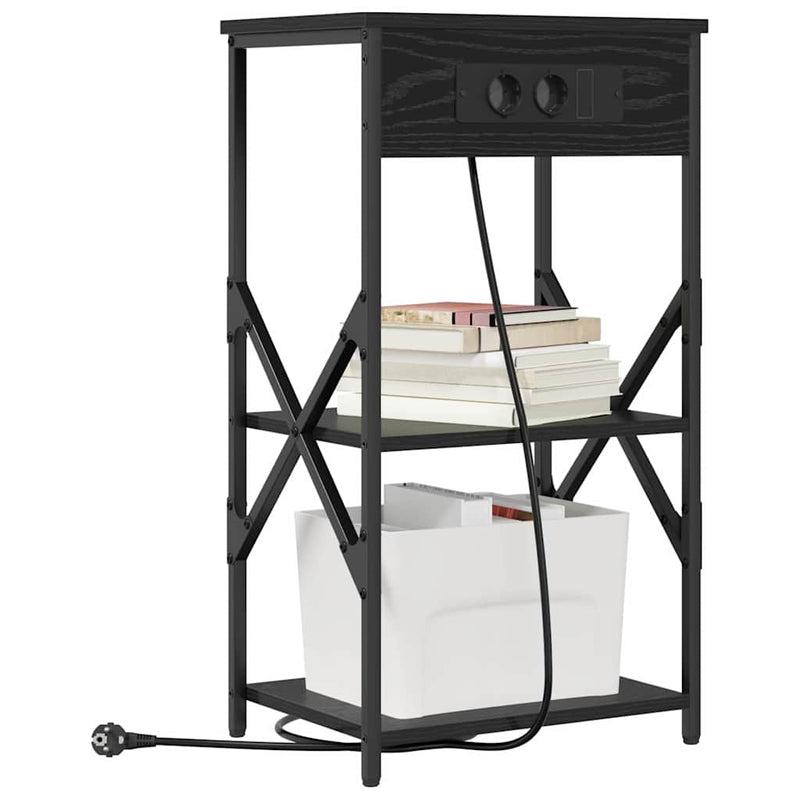 vidaXL Éjjeliszekrény 2 pcs Musta tammi 41 x 31 x 76 cm Faanyag