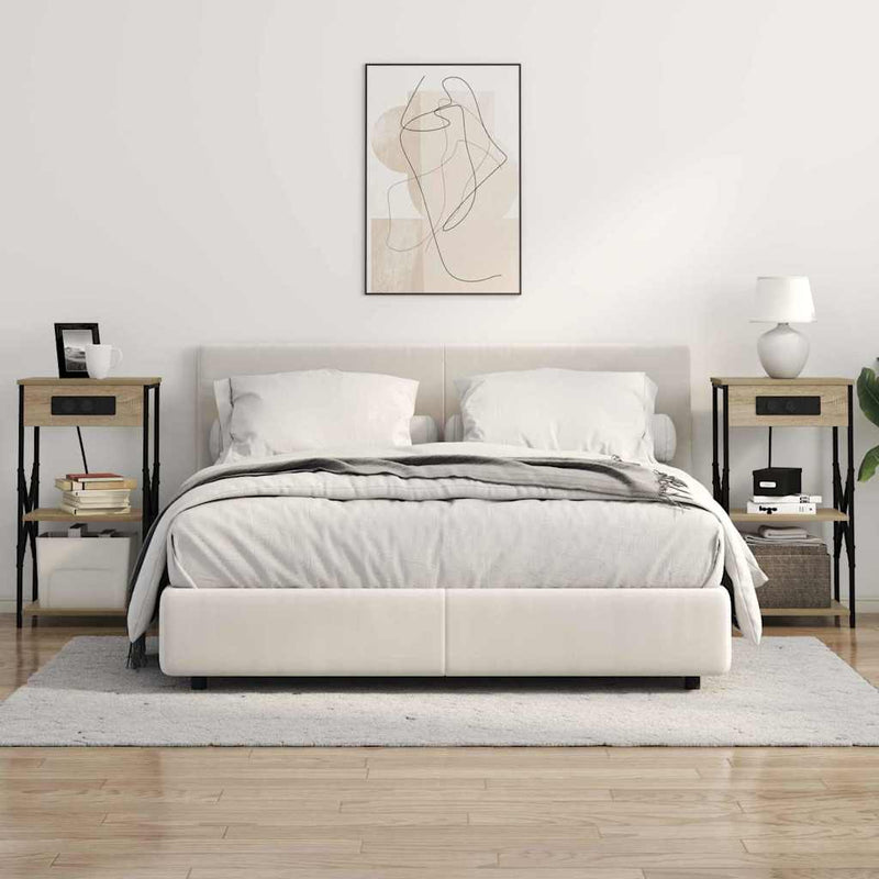 vidaXL Éjjeliszekrény 2 pcs sonoma tölgy 41 x 31 x 76 cm Faanyag