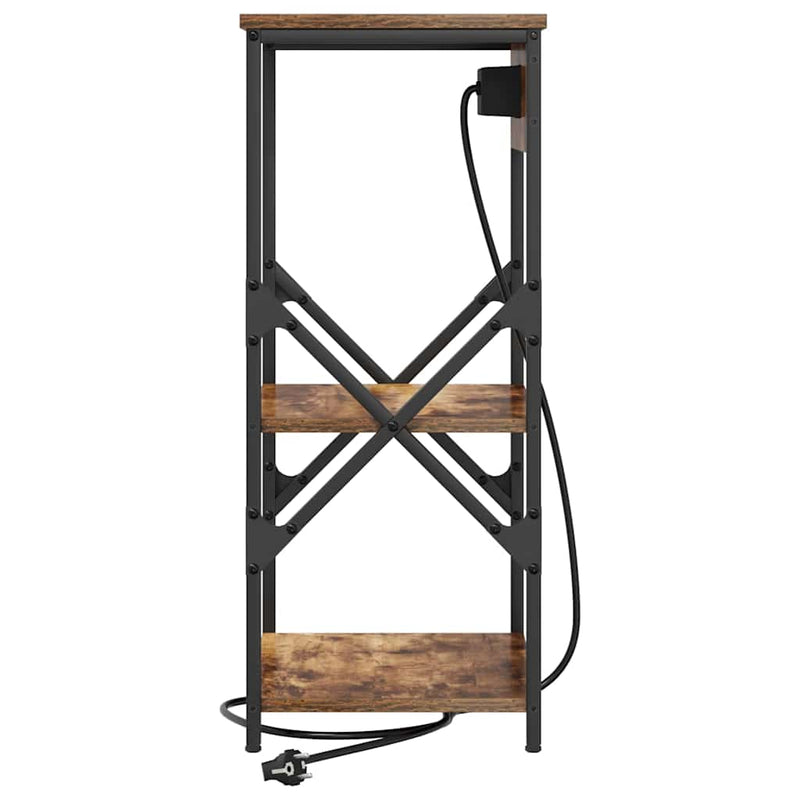 vidaXL Éjjeliszekrény polcokkal Füstölt tölgy 41 x 31 x 76 cm Faanyag