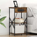 vidaXL Éjjeliszekrény 2 pcs Füstölt tölgy 41 x 31 x 76 cm Faanyag