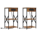 vidaXL Éjjeliszekrény 2 pcs Füstölt tölgy 41 x 31 x 76 cm Faanyag