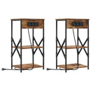 vidaXL Éjjeliszekrény 2 pcs Füstölt tölgy 41 x 31 x 76 cm Faanyag