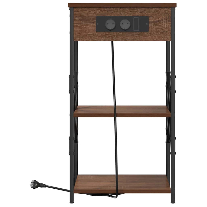 vidaXL Éjjeliszekrény polcokkal barna tölgy 41 x 31 x 76 cm Faanyag