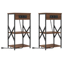 vidaXL Éjjeliszekrény 2 pcs Barna Tölgy 41 x 31 x 76 cm Faanyag