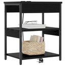 vidaXL Éjjeliszekrény Musta tammi Faanyag