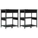 vidaXL Éjjeliszekrény 2 pcs Musta tammi Faanyag