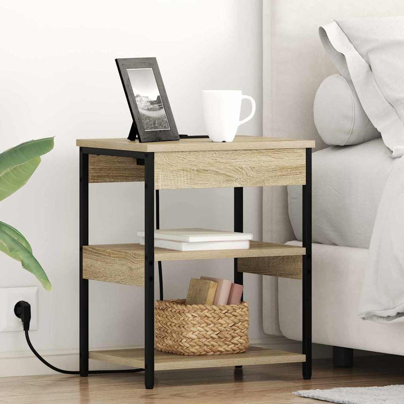 vidaXL Éjjeliszekrény 2 pcs sonoma tölgy Faanyag