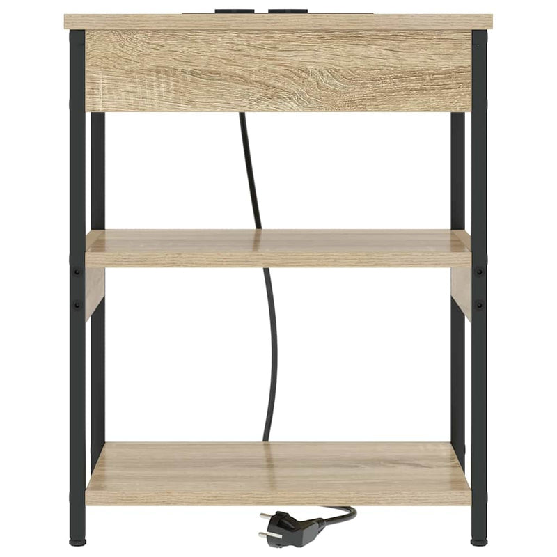 vidaXL Éjjeliszekrény 2 pcs sonoma tölgy Faanyag