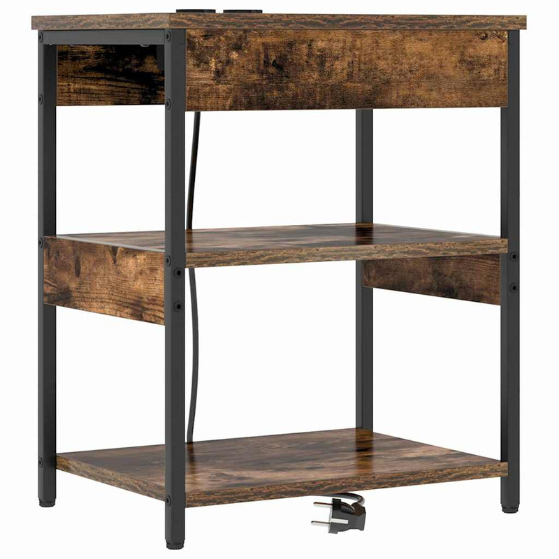 vidaXL Éjjeliszekrény Füstölt tölgy Faanyag