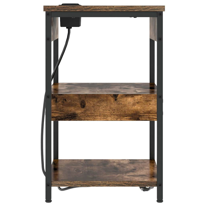 vidaXL Éjjeliszekrény Füstölt tölgy Faanyag