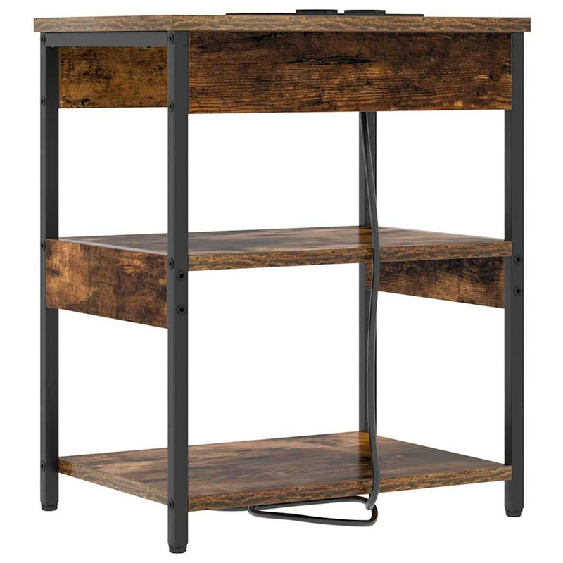 vidaXL Éjjeliszekrény 2 pcs Füstölt tölgy Faanyag