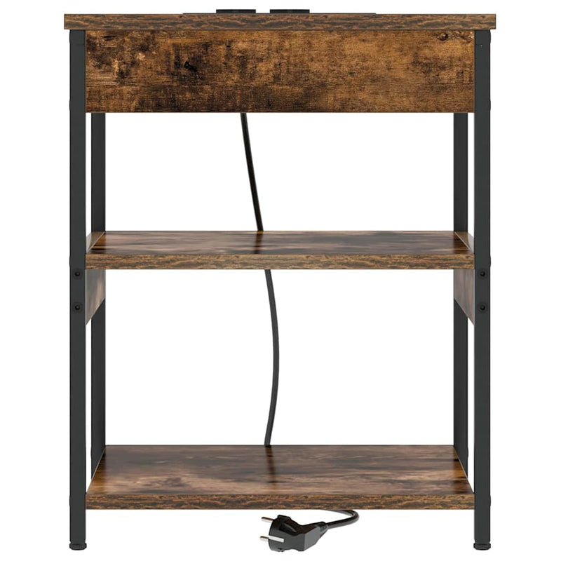 vidaXL Éjjeliszekrény 2 pcs Füstölt tölgy Faanyag