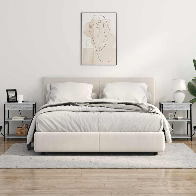 vidaXL Éjjeliszekrény 2 pcs Szürke sonoma Faanyag
