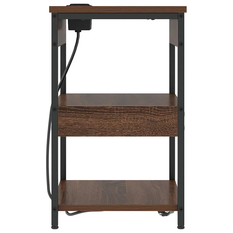 vidaXL Éjjeliszekrény barna tölgy Faanyag