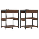 vidaXL Éjjeliszekrény 2 pcs Barna Tölgy 41 x 31 x 51 cm Faanyag