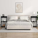 vidaXL Éjjeliszekrény Töltőállomással polcokkal Musta tammi Faanyag