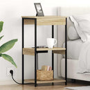 vidaXL Éjjeliszekrény polcokkal Sonoma tölgy 41 x 31 x 76 cm Faanyag