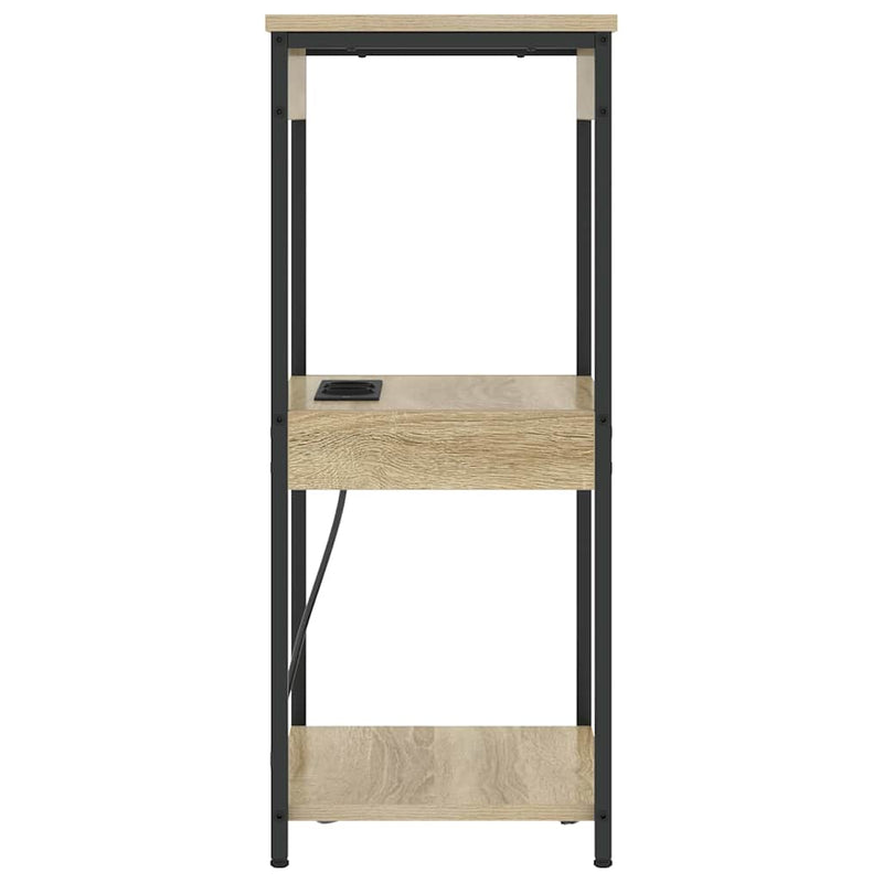 vidaXL Éjjeliszekrény Töltőállomással polcokkal sonoma tölgy Faanyag