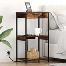 vidaXL Éjjeliszekrény polcokkal Füstölt tölgy 41 x 31 x 76 cm Faanyag