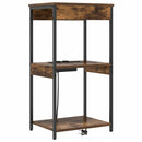 vidaXL Éjjeliszekrény Töltőállomással polcokkal Füstölt tölgy Faanyag