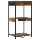 vidaXL Éjjeliszekrény Töltőállomással polcokkal Füstölt tölgy Faanyag